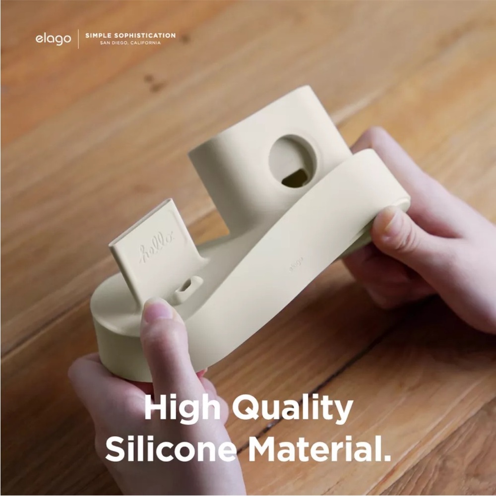 Elago 3 in 1 Charging Station for Apple Watch, AirPod pro, iPhone Cream - Picture 6 of 15